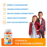 Vitamin D3 Gummies for Kids & Adults 2000 IU - High-Absorption Natural Vitamin D Kids Gummies Supplements 1000IU - Vegetarian Gelatin-Free Immune Support D3 Gummies for Adults & Children (60 Count)