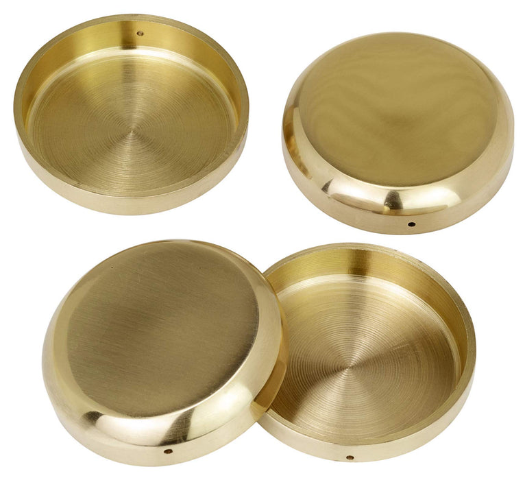 Solid Brass Castor Cups (Set of 4) – Genuine Solid Polished Brass – Antique Vintage – Polished Brass Caster Cups – UK Company