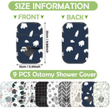 Weewooday 9 Pcs Ostomy Bag Covers Waterproof Ostomy Shower Cover Lightweight Colostomy Bags Reusable Washable Ostomy Wrap with Adjustable Opening Ostomy Supplies for Women Men Care Protector