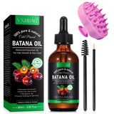 Batana Oil for Hair Growth and Nourishment - Scalp Massager Included, Honduras Pure & Natural Oil for Split Ends Elimination, Enhanced Hair and Skin Radiance, All Hair Types, 2.02 fl oz