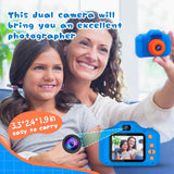 Dylanto Upgrade Kids Selfie Camera, Christmas Birthday Gifts for Boys Age 3-9, HD Digital Video Cameras for Toddler, Portable Toy for 3 4 5 6 7 8 Year Old Boy with 32GB SD Card-Navy Blue