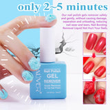 Gel Nail Polish Remover(15ml), Remove Gel Nail Polish Within 2-5 Minutes - Quick & Easy Polish Remover - No Need For Foil, Soaking Or Wrapping with Cuticle Pusher and Nail Polish Scraper Tools