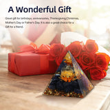 Hopeseed Orgone Pyramid for Positive Energy, Orgonite Citrine&Blue Sandstone Stones Healing Crystals Pyramid for Reduce Stress Chakra Reiki Healing Meditation Attracts Lucky and Success