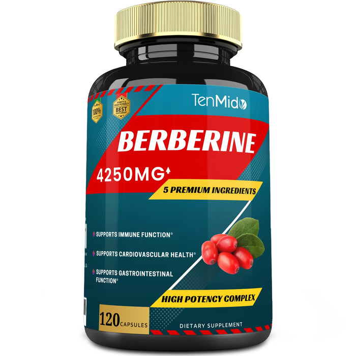 Berberine Extract Capsules 4250mg, 4 Months Supply & Ceylon, Milk Thistle, Turmeric, Black Pepper | Immune Function Supports, Weight Management Supplements