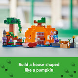 LEGO Minecraft The Pumpkin Farm Building Toy, Hands-on Action in The Swamp Biome Featuring Steve, a Witch, Frog, Boat, Treasure Chest and Pumpkin Patch, Halloween Toy for Kids Ages 8 and up, 21248