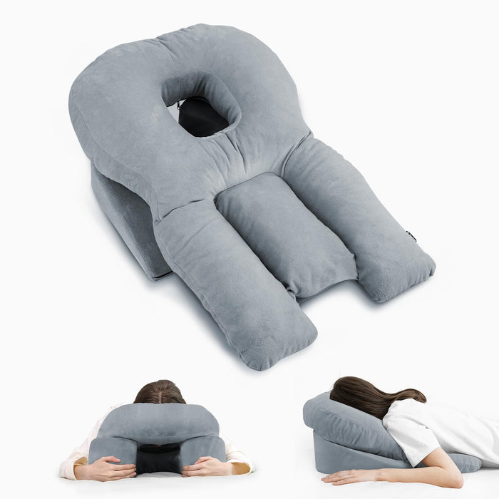 HOMCA Face Down Pillow After Eye Surgery - Home Massage Pillow Face Down for Bed Stomach Sleeping Pillow, BBL Pillow After Surgery with CertiPUR-US Certified Shredded Memory Foam