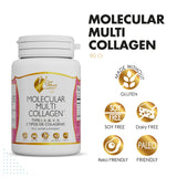 Coco March Molecular Multi-Collagen - Low Molecular Weight Collagen Types I, II, III, V, X Joints, Skin, Nails, Hair, Gluten Free, Soy Free, Dairy Free, Keto Friendly, Paleo Friendly, 90 Capsules