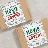 Christmas Advent Calendar Greeting Card - 24 Day Countdown Gift 300gsm Coated Paper in a Kraft Box for Someone who is Important to you! (Film theme)