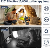 Voraiya® Light Therapy Lamp, UV-Free 10000 Lux Therapy Light, Rotatable Happy Sunlight Lamp with 5 Brightness & 3 Color Temperature,Timer & Memory Function, Daylight Lamp for Bedroom, Offie