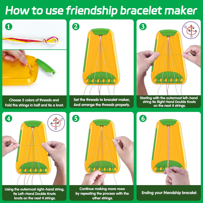 Arts and Crafts for Kids Ages 8-12,Friendship Bracelet Making Kit for Girl,Kids Jewelry Making Kit with 28 Pre-Cut Threads,Christmas Birthday Gifts for Ages 6 7 8 9 10 11 12 Year Old Green