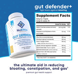 NuEthix Formulations Gut Defender+ Microbiome Balance Dietary Supplement, 180 Capsules, 90 Servings