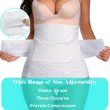 PAZ WEAN Post C-Section Recovery Belly Band Hysterectomy Postpartum Girdle Belly Wrap C Section Abdominal Binder for Hernia Support White