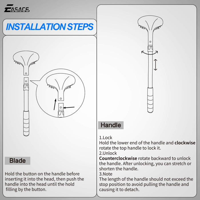 EASACE Telescopic Back Scratcher with Long Handle 21.5 Inch Adjustable Backscratchers Telescoping for Women Men Pregnant Extendable Head Body Scratcher Retractable Over-Sized Bristled Scratcher（Blue）