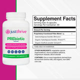 Just Thrive PREbiotic Capsules - Prebiotic Blend for Gut Health and Immune Support, 120 Caps