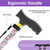 Walking Cane PANZHENG Cane for Man/Woman | Mobility & Daily Living Aids | 5-Level Height Adjustable Walking Stick | Comfortable Plastic T-Handle Portable Walking Stick Folding Cane