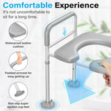 Raised Toilet Seat with Handles, 350lbs 7 Adjustable Height Elevated Toilet Seat Riser with Cozy Padded, Toilet Safety Frame Toilet Helper for Seniors, Handicap, Pregnant, Fit Any Toilet