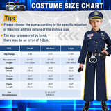 BEIKEETOO Halloween Police Costume for kids, Exquisite Police Officer Costume for Kids Costumes for Boys Girls, Dress Up Police Uniform Cop Costume Role Play Outfits for Gift Birthday Career Day