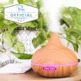 Ultimate Aromatherapy Diffuser | Modern Ultrasonic Diffuser with 4 Timer & 7 Ambient Light Settings Light Wood