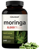 NatureBell Moringa Capsules 8000mg Per Serving, 240 Capsules | 4 Month Supply, Made with Moringa Powder Organic | Green Superfood, Skin Health & Immune Support | Non-GMO, Gluten Free