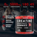 Wiszeen Creatine Monohydrate Gummies - 45 Servings - Creatine Monohydrate Gummy 5g for Men Women, Creatine Monohydrate for Strength, Endurance, Muscle Builder with L-Taurine, Alpha GPC