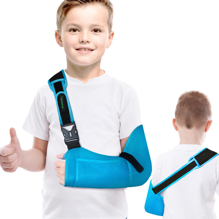 KONSEDIK Arm Sling Shoulder Injury Brace for Kids,Medical Sling with Shoulder Pad for Kids Rotator Cuff Injury,Support Brace for Kids Arm,Wrist, Elbow,Clavicle Fracture Post-Surgery(X-Small)