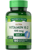Nature's Truth Vitamin K2 MK7 Complex | 100 mcg | 180 Softgels | Non-GMO & Gluten Free Supplement