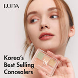 LUNA Conceal Blender Palette 5-in-1 Color Correcting and Concealing Makeup with Beige, Green, Vanila, Medium Peach and Pure Bright Buildable Coverage for Redness, Dark Circles and Blemishes