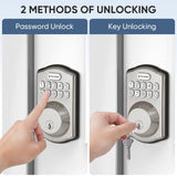 TICONN Keyless Entry Door Lock Deadbolt with Keypad, Smart Locks for Front Door with Passcode, Traditional Style Door Lock Security with Auto Lock and Spare Keys (Satin Nickel)