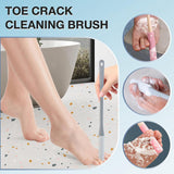 Toe Cleaning Brush Foot Scrubber - 2Pack Silicone Shower Foot Scrubber with 15.7" Long Handled Scrub Bath Brush Soft Feet Cleaner Foot Care for Seniors Elderly Men and Women