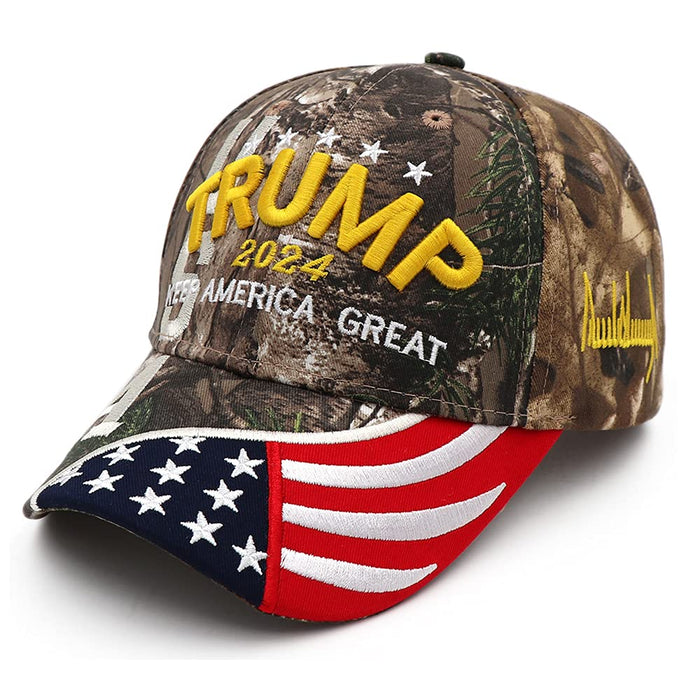 Trump 2024 Hat Donald Trump Hat 2024 MAGA Keep America Great Hat Camo USA Embroidered Adjustable Baseball Cap