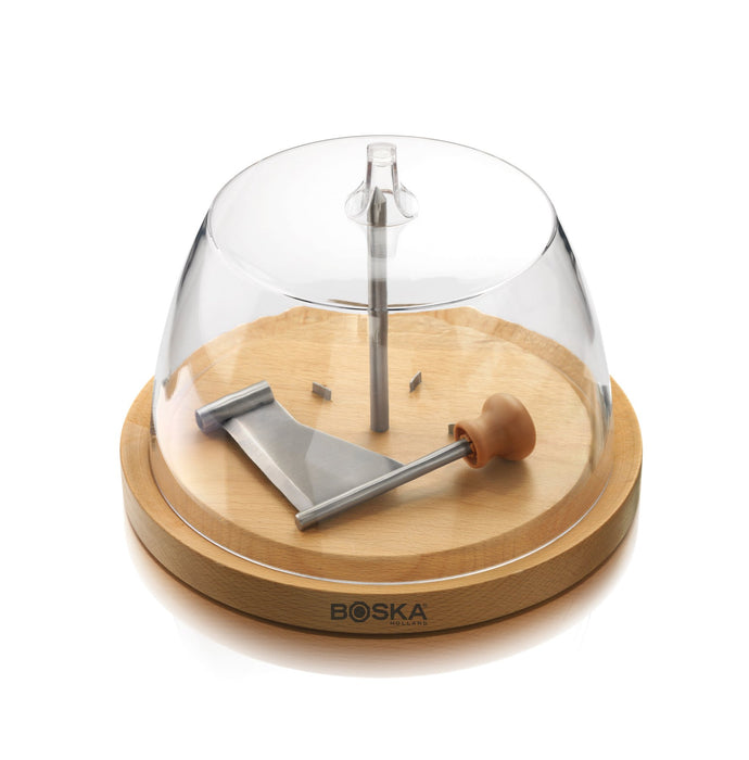 BOSKA Holland Cheese Curler with Dome Lid, European Beech Wood, Also for Chocolate, Explore Collection