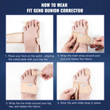 Fit Geno Bunion Corrector Women & Men: Upgraded Adjustable Big Toe Straightener for Bunion Relief, Hallux Valgus Corrector for Bunion Splint, Day/Night Support (Beige 2pcs)