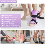 Relief Expert Ankle Foot Ice Pack Wrap for Injuries Reusable Gel Cold Pack with Cold Compression Therapy, Instant Pain Relief for Achilles Tendonitis, Plantar Fasciitis, Heel - Soft Plush Lining Pink