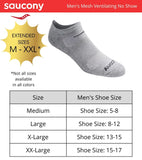 SAUCONY Men's Multi-Pack Mesh Ventilating Comfort Fit Performance No-Show Socks, Grey Basic (12 Pairs), Large