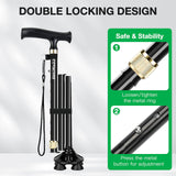 COVACURE Walking Cane for Men & Women -[Seniors Friendly]- Foldable, Adjustable Walking Canes with Heavy Duty Pivot Large Base, Aluminum Alloy Walking Stick with Carry Bag for Seniors & Adults