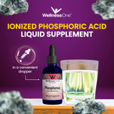 WellnessOne Liquid Phosphorus Supplements - Ionic Phosphorus Supplement from Ortho Phosphoric Acid for Healthy Bones & Teeth, Protein & Energy Production - Non-GMO, Vegan, Gluten Free - 1.67 fl oz