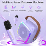 Mini Karaoke Machine for Kids, Portable Bluetooth Speaker with 2 Wireless Microphones, Toys Gifts for Girls Ages 4, 5, 6, 7, 8, 9, 10, 11, 12+ Year Old Birthday Gift for Christmas (Purple 2 Mics)