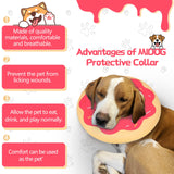 MIDOG Dog Cone, Soft Cone for Dogs After Surgery, Pet Inflatable Collar Protective Recovery Donut Collar to Prevent Pets from Touching Stitches, Wounds, and Rashes - DeepRed,L