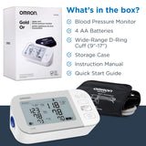 OMRON Gold Blood Pressure Monitor, Premium Upper Arm Cuff, Digital Bluetooth Blood Pressure Machine, Stores Up to 120 Readings for Two Users (60 readings each)