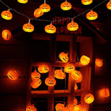 KEPABIGLE Halloween Decorations Big Pumpkin String Lights 10ft Battery Operated String Light with 20pcs Pumpkin Lights for Halloween Party Bedroom Decor