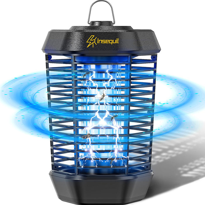 Insequil Bug Zapper Outdoor Electric, Mosquito Zapper Indoor, Fly Zapper, Insect Fly Trap, Mosquito Killer for Home Garden, Kitchen, Patio, Backyard, Camping Use IPX6 Waterproof (Cable Length 6 feet)