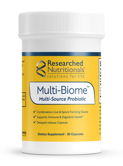Researched Nutritionals Multi-Biome Multi Strain Probiotic - Soil-Based Probiotics with Lactobacillus Probiotic Strains for Immune, Histamine, Cytokine, Digestive Health & Gut Support (30 Capsules)