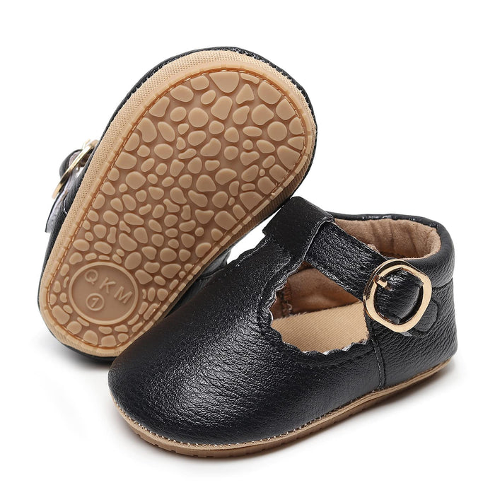 HONGTEYA Infant Baby Girls Mary Jane Flats Non Slip for Toddler First Walkers Soft Sole PU Leather Crib Shoes Sneaker Wedding Party Christmas Princess Dress Shoes Baby Moccasins Girls