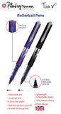 Platignum Tixx Blue Gel Ink Roller Ball Pen [Pack of 12] 1500 m Writing Length [Ref: 50457]