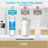 AQUA CREST XWF Refrigerator Water Filter, Replacement for GE® XWF water filter, NSF Certified, 3 Filters