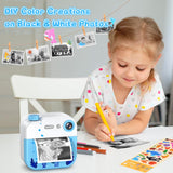 Kids Camera Instant Print - 1080P Digital Video Instant Camera for Kids, Christmas Birthday Gifts for Girls Boys Age 3-12, Toddler Cameras with 3 Rolls No Ink Print Paper & 32g SD Card -Shark