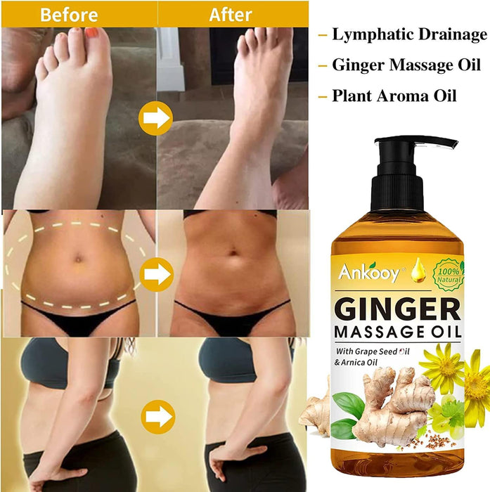 3 Pack Massage Oil for Massage Therapy with Massage Roller Ball,Ginger Oil Lymphatic Drainage &Arnica Sore Muscle Oil &Lavender Relaxing Massage Oils-Spa Massage Kit Valentines Day Gifts for Men Women