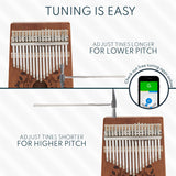 UNOKKI Kalimba 17 Key Thumb Piano, Portable Mahogany Mbira Finger Piano with Instruction, Carrying Bag, Tune Hammer, Holiday Gift for Kids & Adults on Christmas & Thanksgiving (Light Brown)