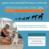 PawMedica Omega 3 for Dogs, Dog Skin and Coat Supplement with Fish Oil Love Helps with Dog Dry Skin, Omega 3 6 9 Vitamin Chews for Dog Allergies